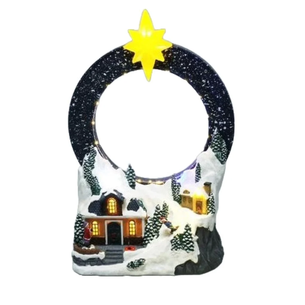 LED Casa de Natal com Estrela Sagrada (21cm)