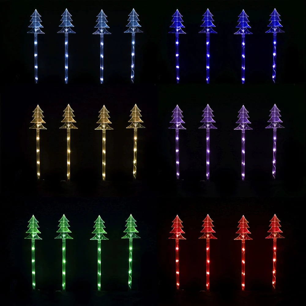 Kit com 4 luzes LED Lightshow para caminhos com árvores e controle remoto