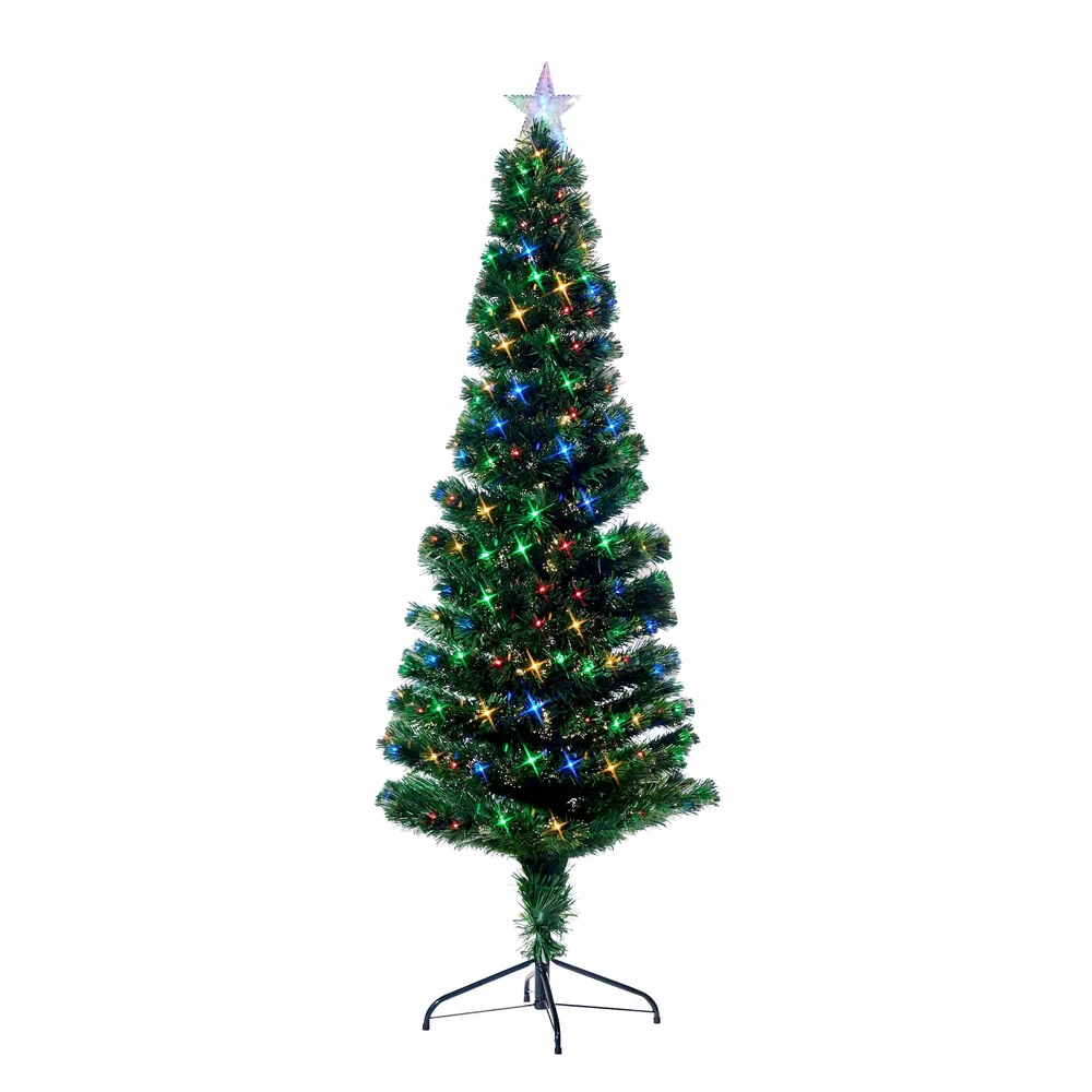 Árvore de Fibra Óptica Slim com LEDs Multicoloridos (1.8m)