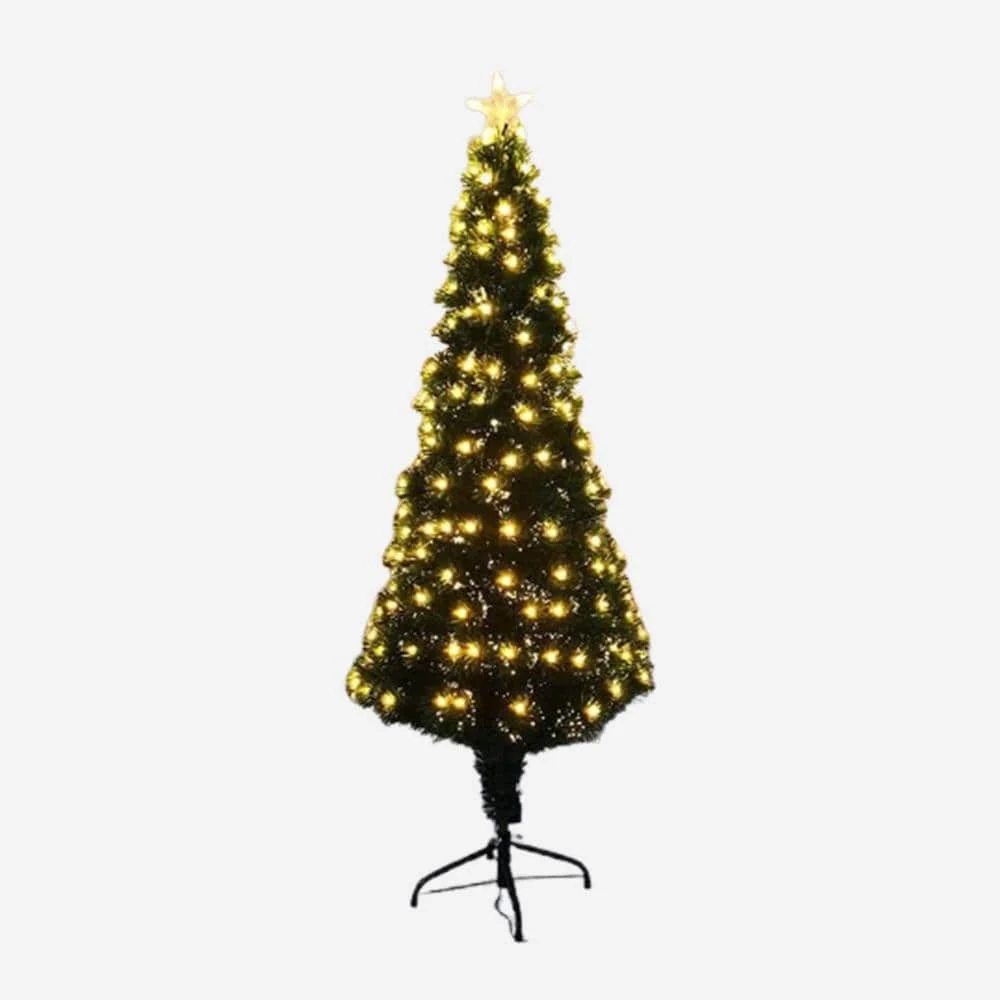 Árvore de fibra óptica Slim com LEDs brancos quentes (1.5m)