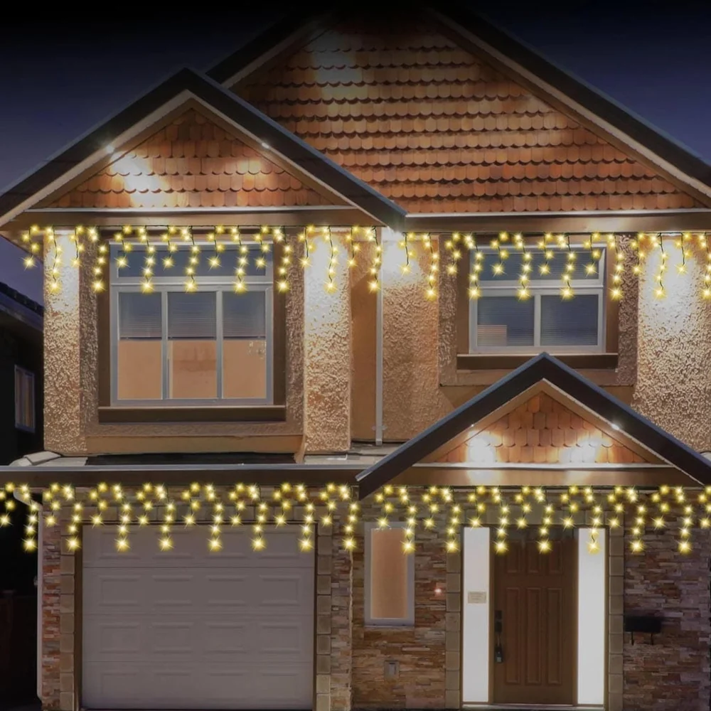 400 LED Pingentes Solares Branco Quente (7.9m)