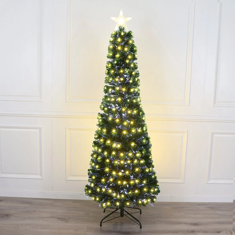 Árvore Slim de Fibra Óptica com LEDs Quentes e Pontas Frescas (1.8m)