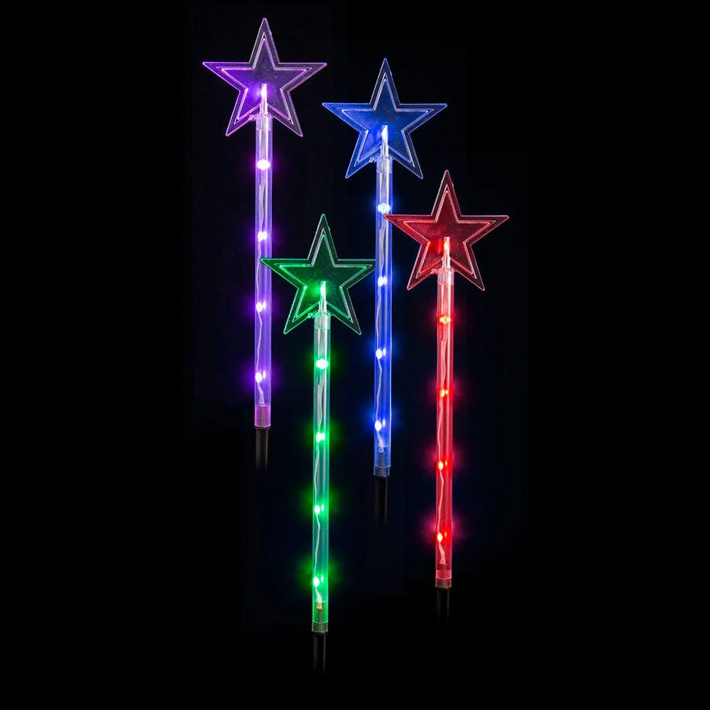 Kit com 4 luzes LED Lightshow para caminhos com estrelas e controle remoto