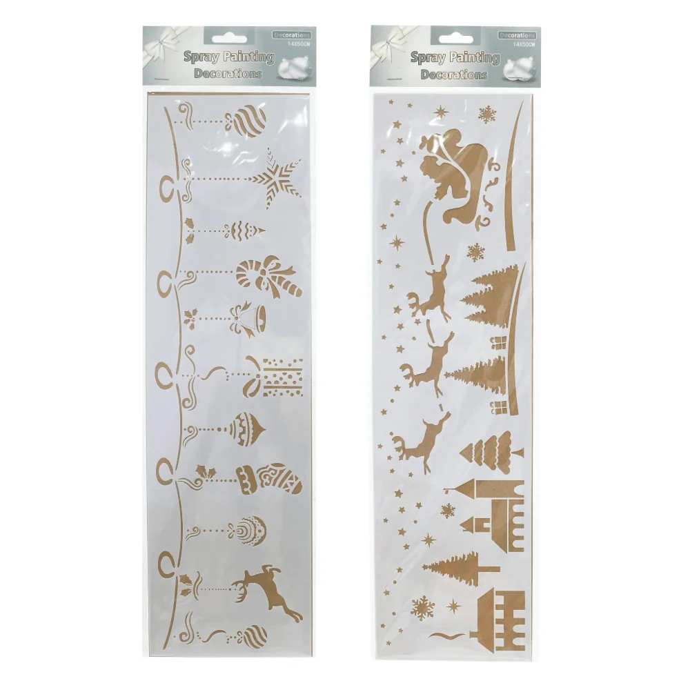 Estêncil em spray de neve para cena de Natal sortido (50cm)
