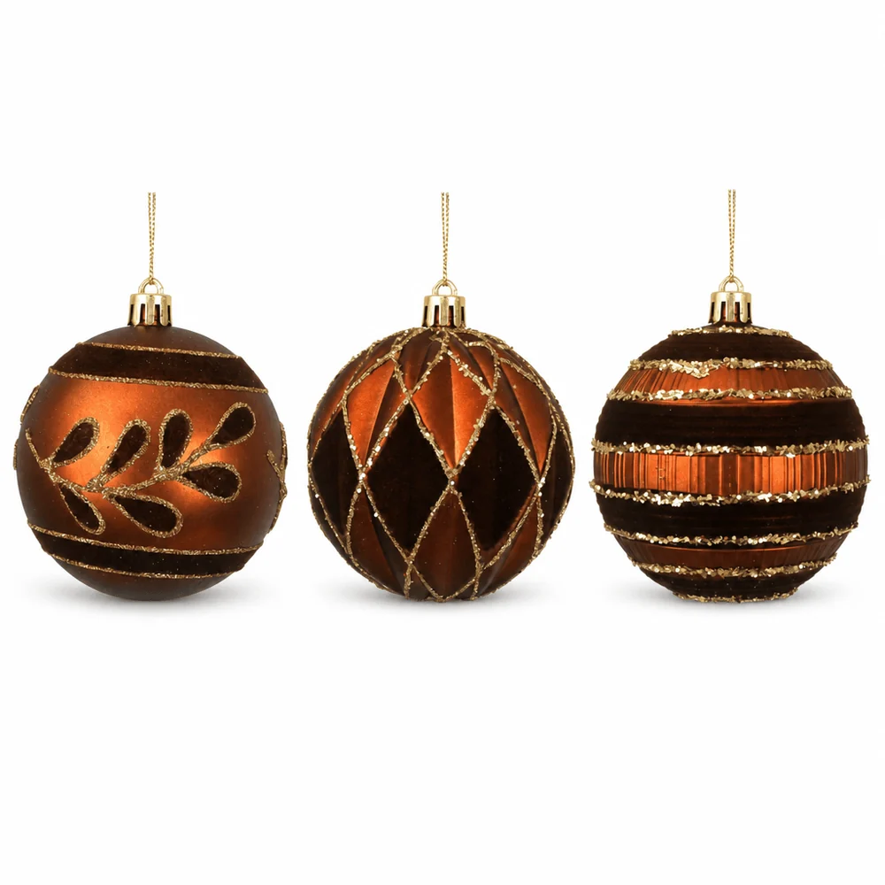 Bolas de Natal pintados à mão de castanha (8cm)