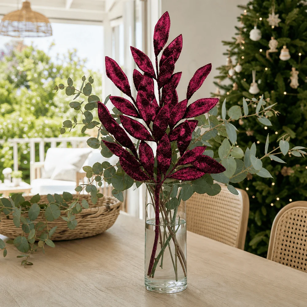 Caule de folha de louro rosa ameixa (60cm)