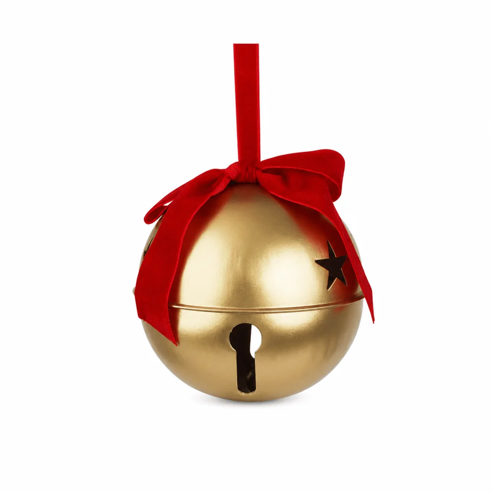 Sino de champanhe com enfeite de laço de veludo vermelho (12cm)