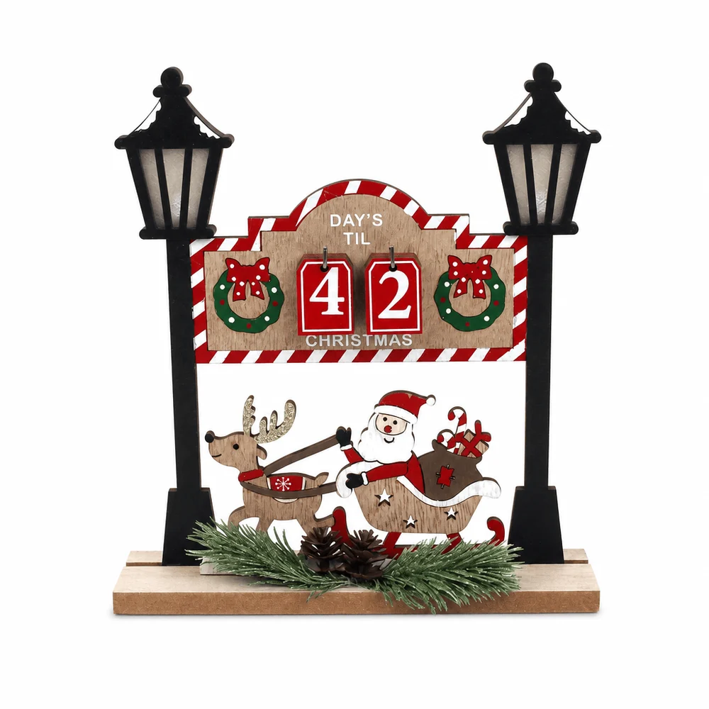 Placa de MDF de Natal Vermelho (19.5x22cm)