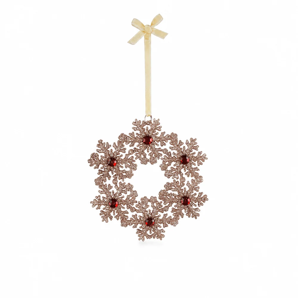 Ornamento de guirlanda suspensa com joias de ouro rosa (12cm)