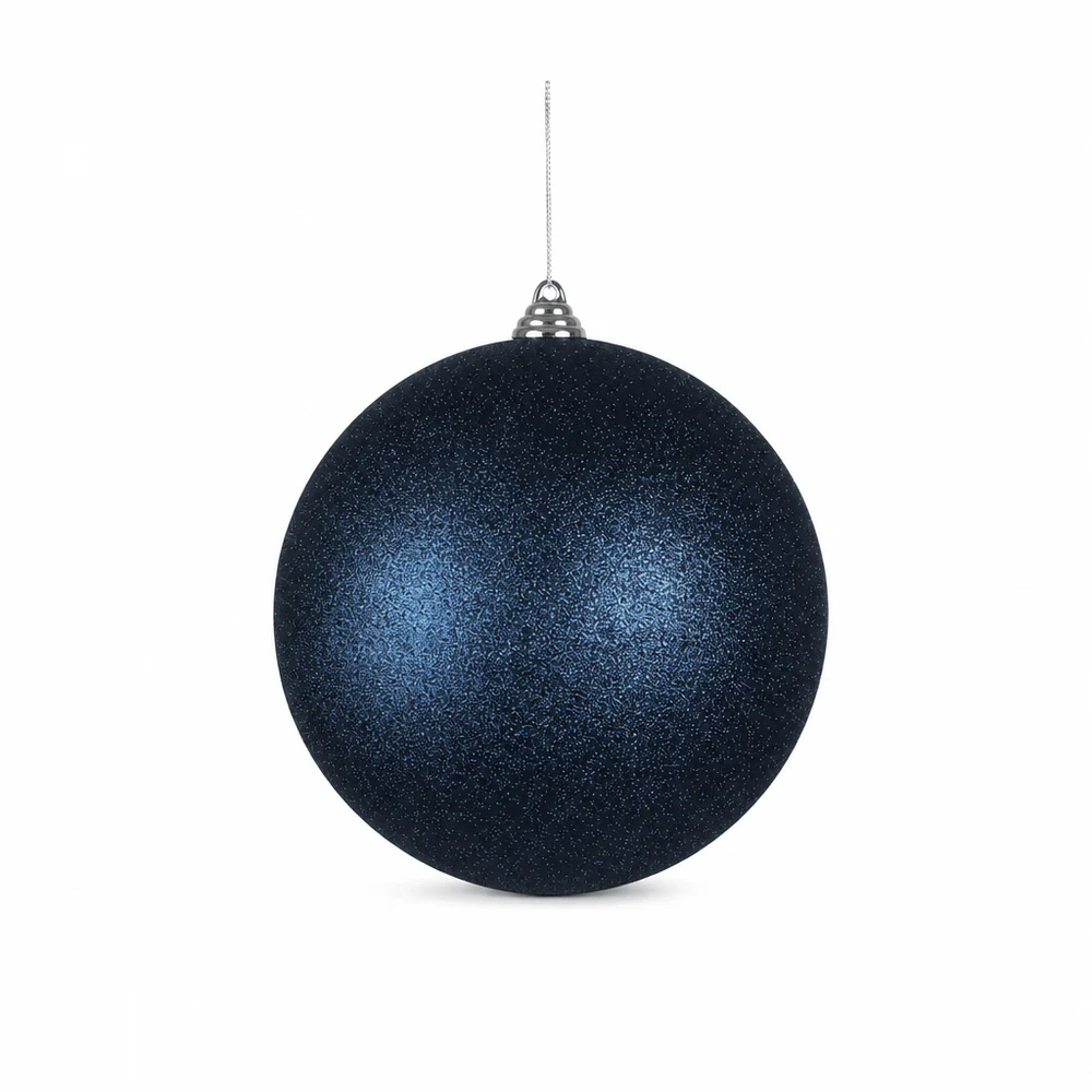 Bola de Natal Glitter Azul Marinho (20cm)