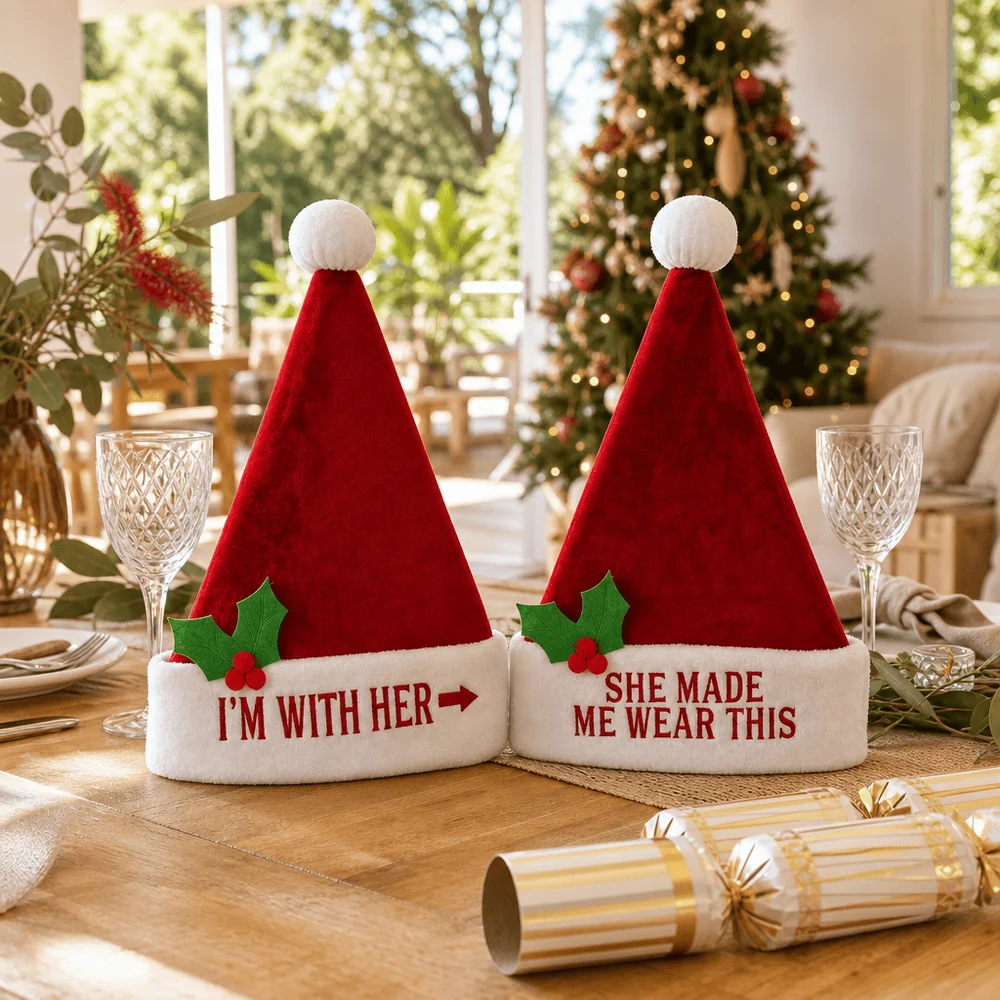 Conjunto de chapéu de Papai Noel