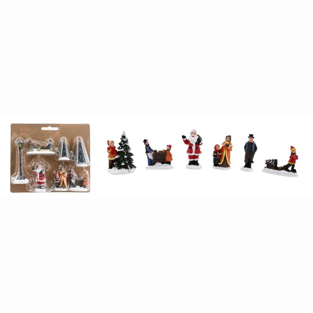 Conjunto de estatuetas de aldeão de Natal sortido