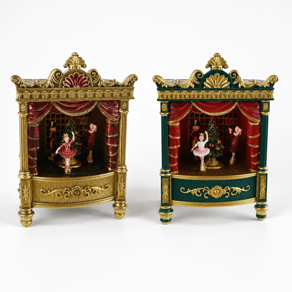 Cena de teatro de bailarina de animação musical (24cm)