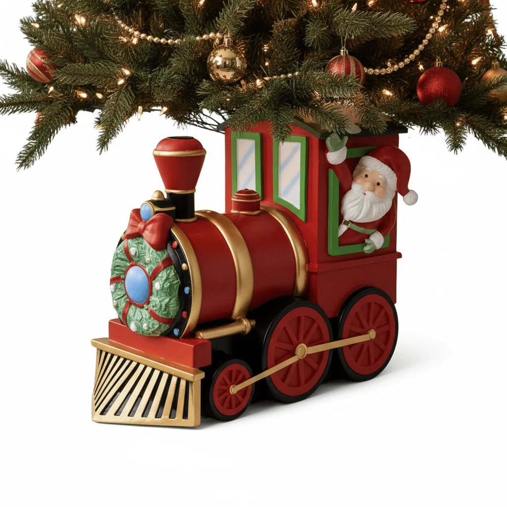 Base de árvore de trem de Papai Noel