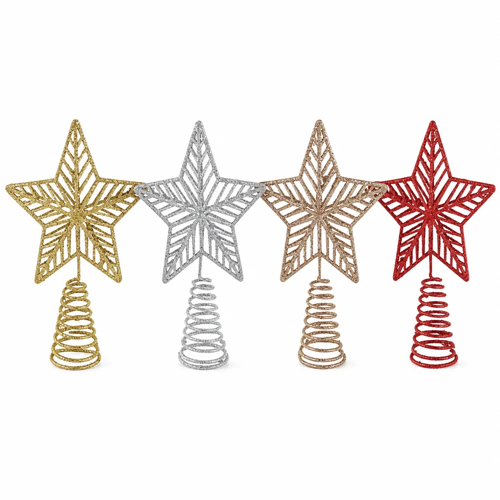 Ponteira de estrela com glitter (17cm)