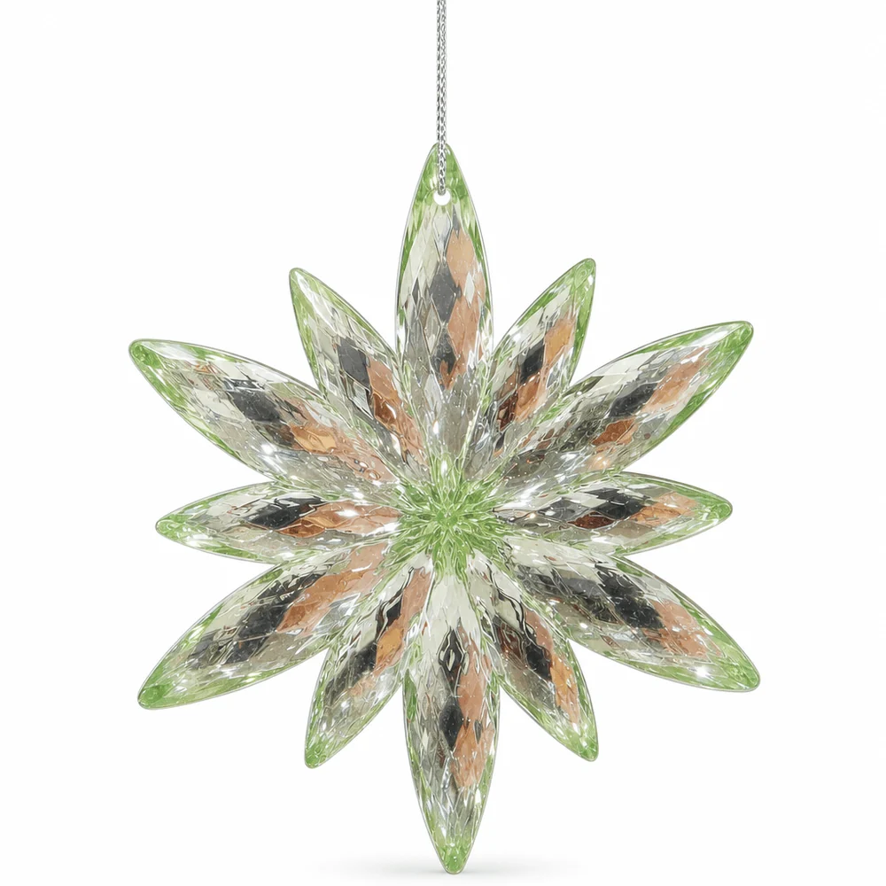 Ornamento de flor acrílica de menta (11.5cm)
