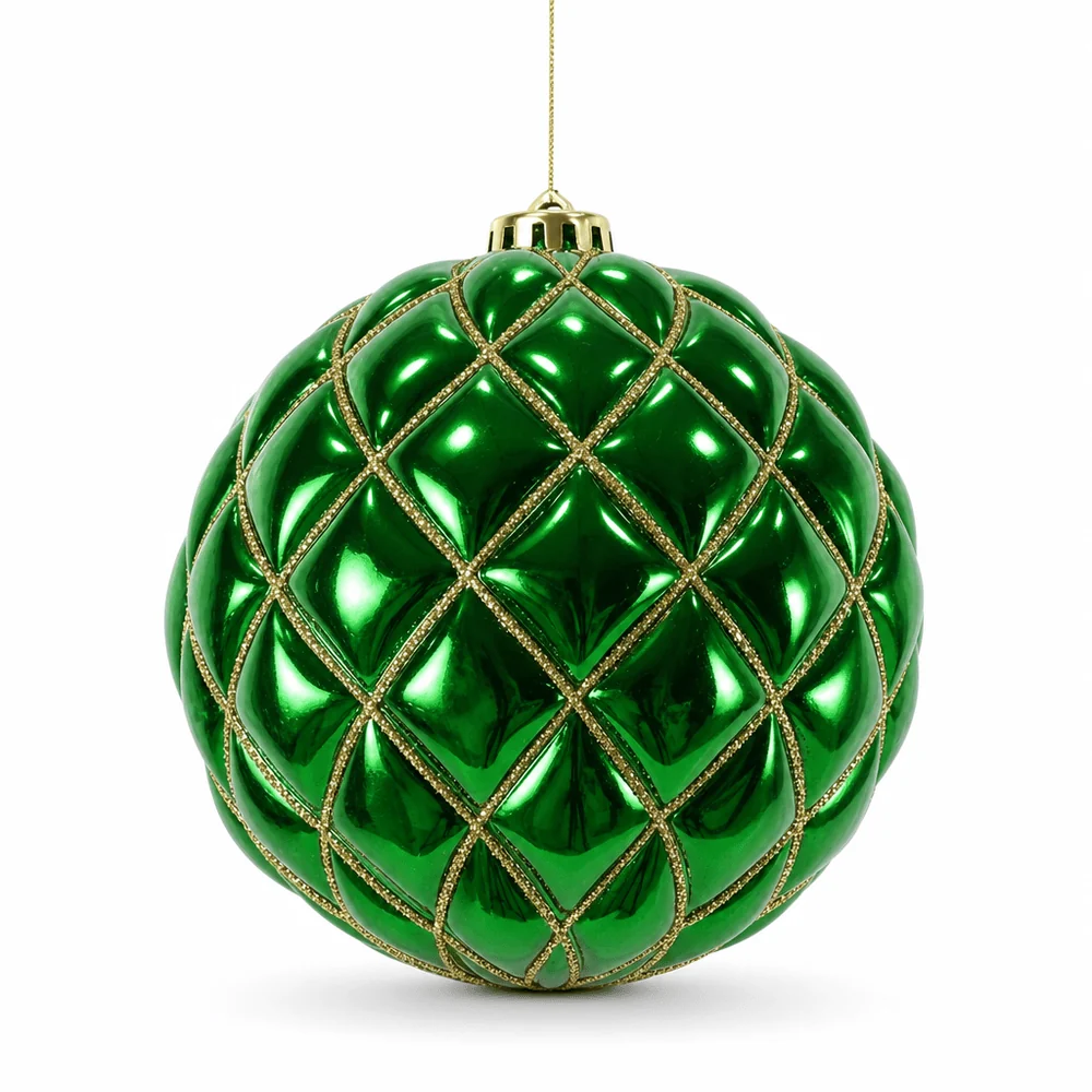 Bola de Natal de favo de mel verde (15cm)