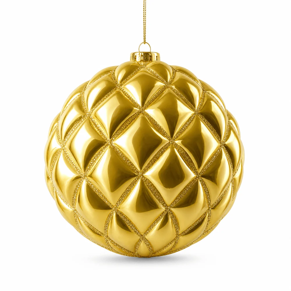 Bola de Natal de favo de mel dourado (15cm)