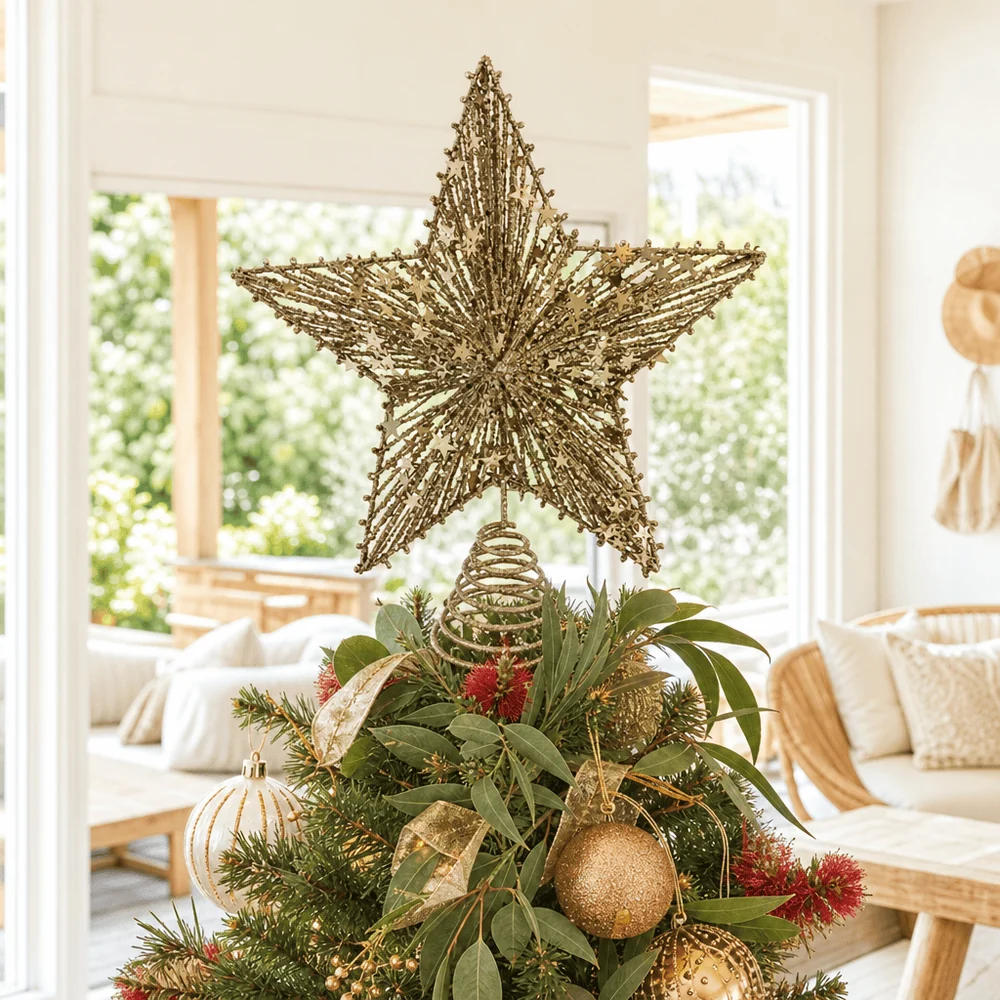 Topper de árvore estrela brilhante (30cm)