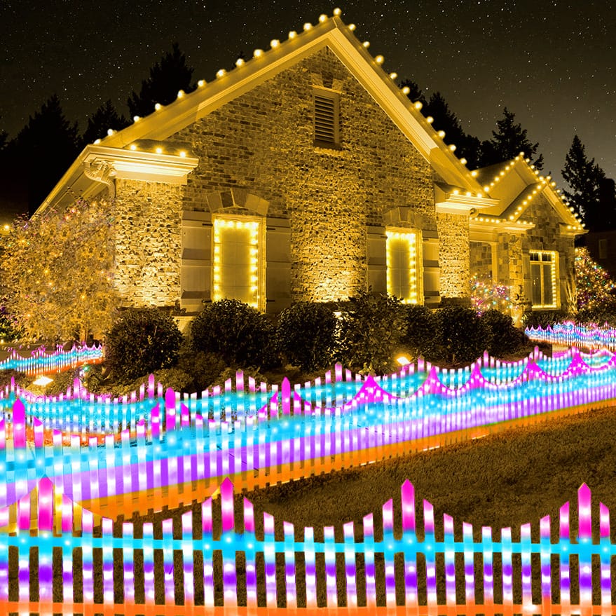 LED Carnaval de cerca de piquete 264cm x 28cm Pacote com 8