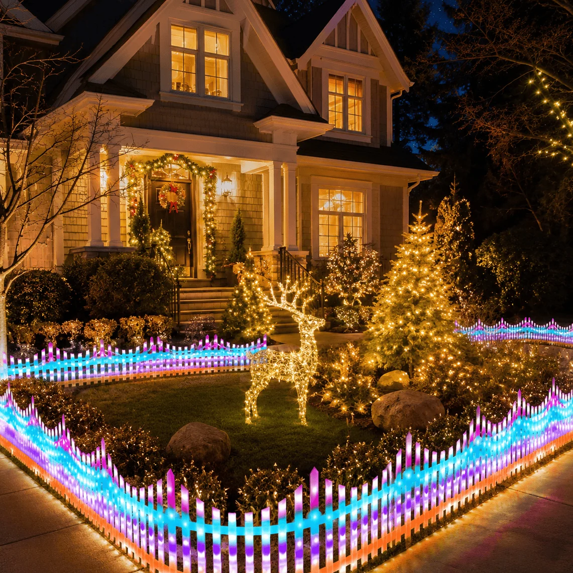 LED Carnaval de cerca de piquete 264cm x 28cm Pacote com 8