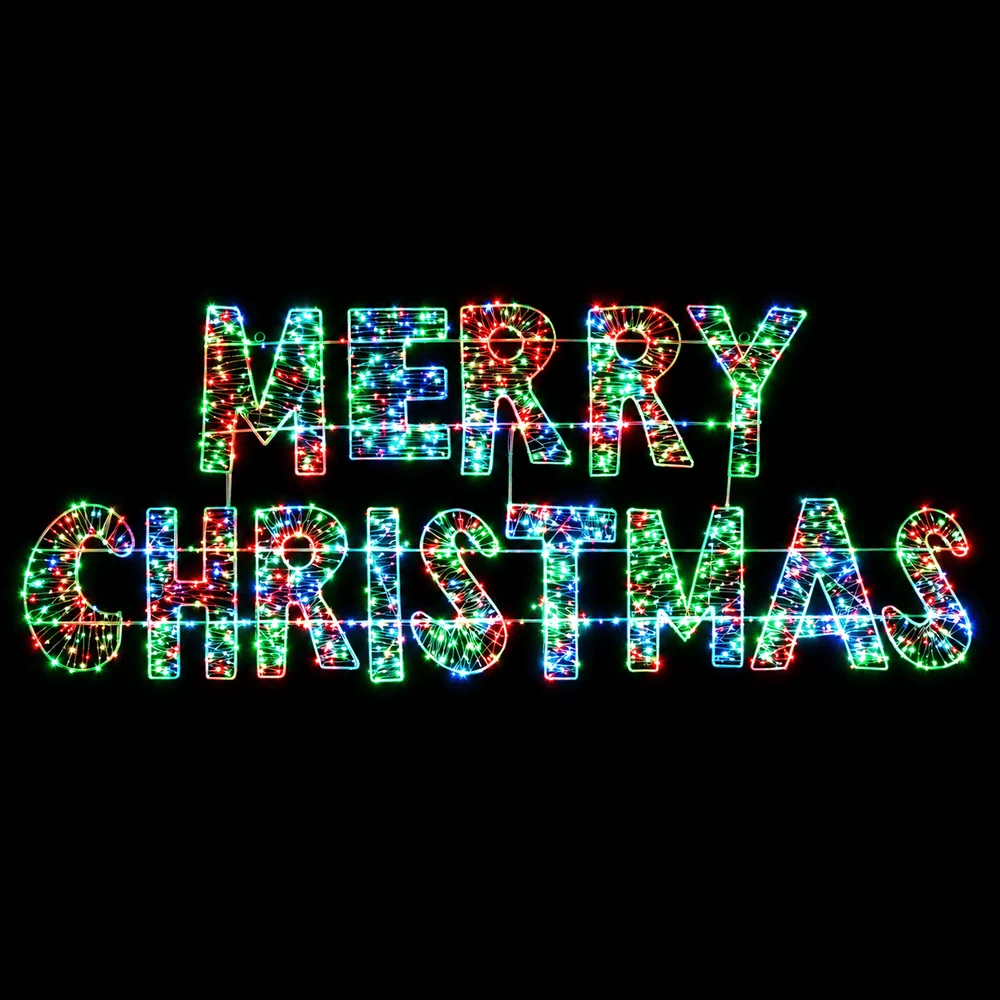 LED Motivo de mudança de cor de Feliz Natal (160cm)