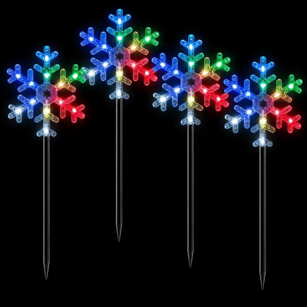 Kit com 4 luzes LED Lightshow para caminhos com flocos de neve e controle por aplicativo