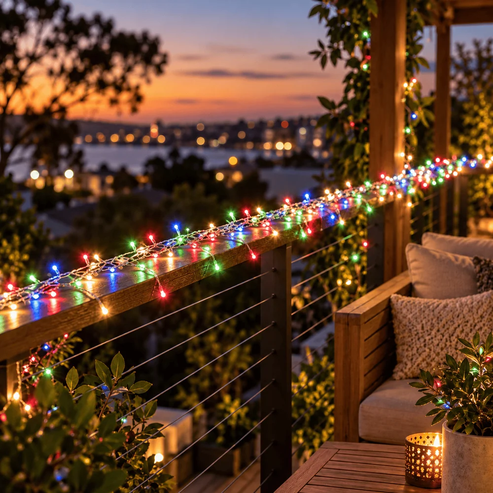 Luzes LED em cachos de microfio estrelado multicolorido (5m)