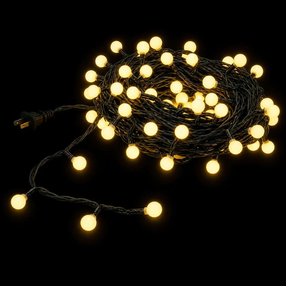 Luzes LED em cachos com frutas decorativas branco quente (10m)