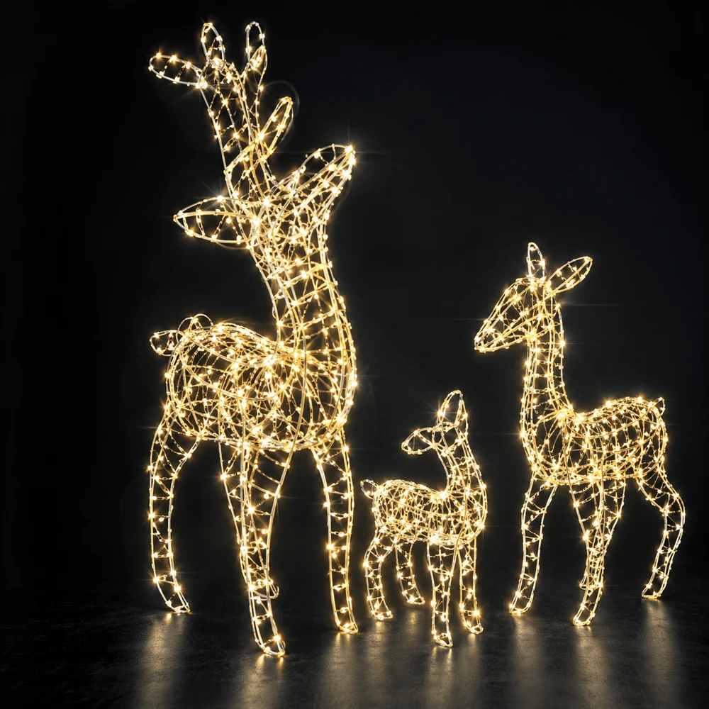 LED Família de Renas Cintilantes (3 unidades)