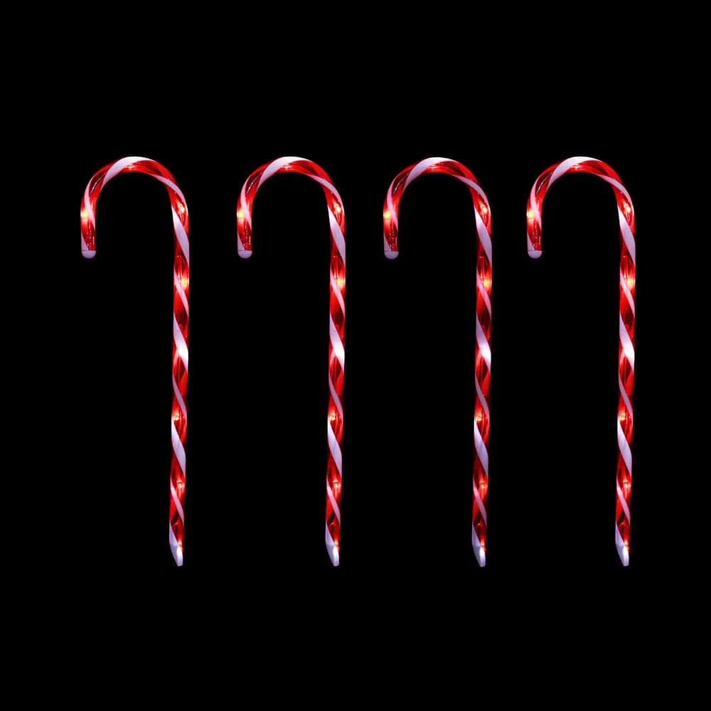 LED Estacas de bastão de doces de bateria com temporizador 4 unidades (58cm)