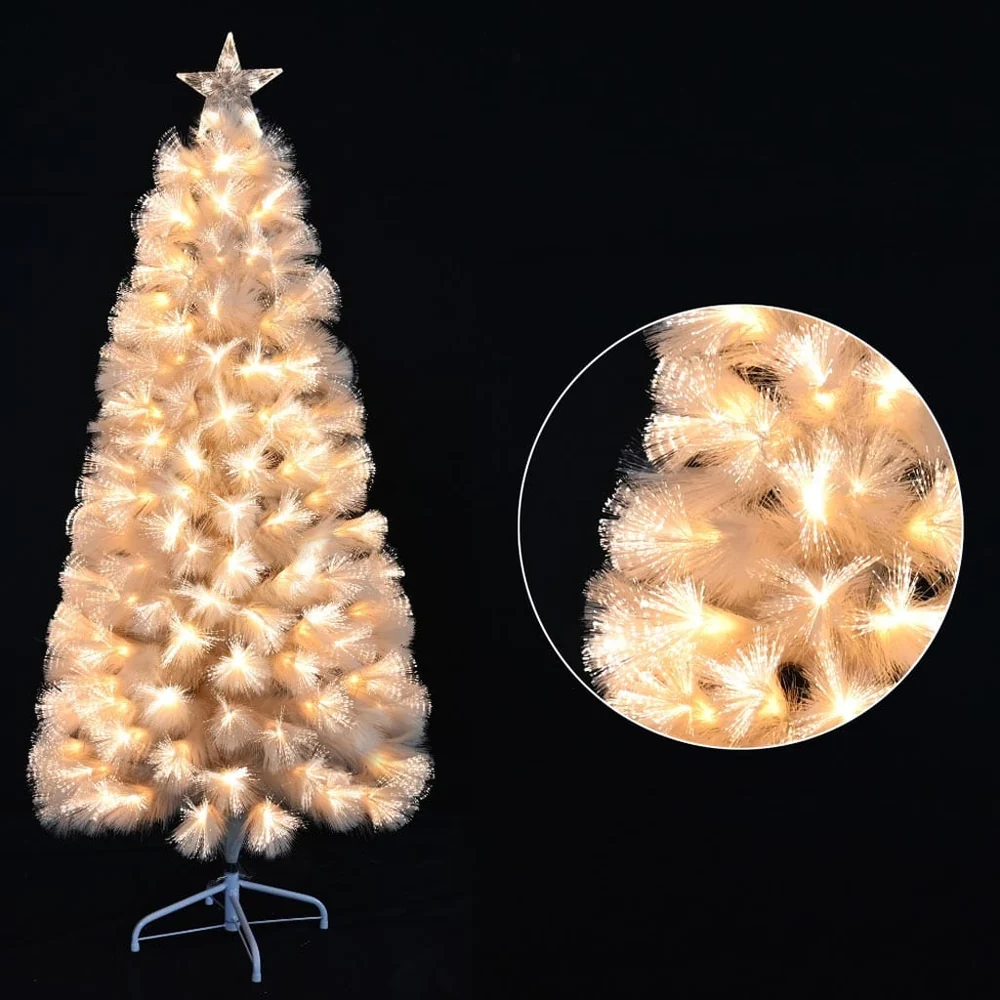LED Árvore de Fibra Óptica de Pampas Creme 5ft (150cm)