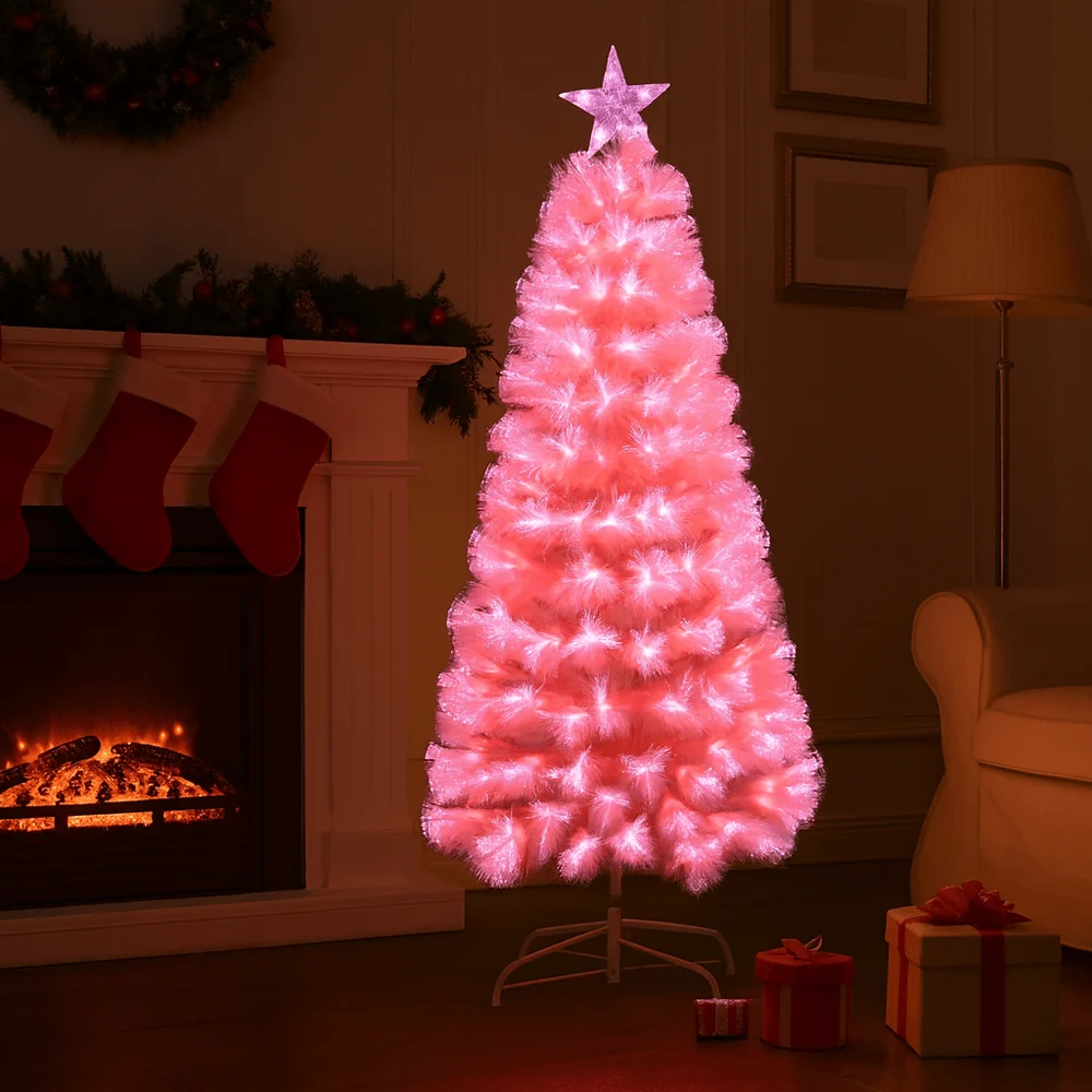 LED Árvore de Fibra Óptica Rosa Pampas 5ft (150cm)