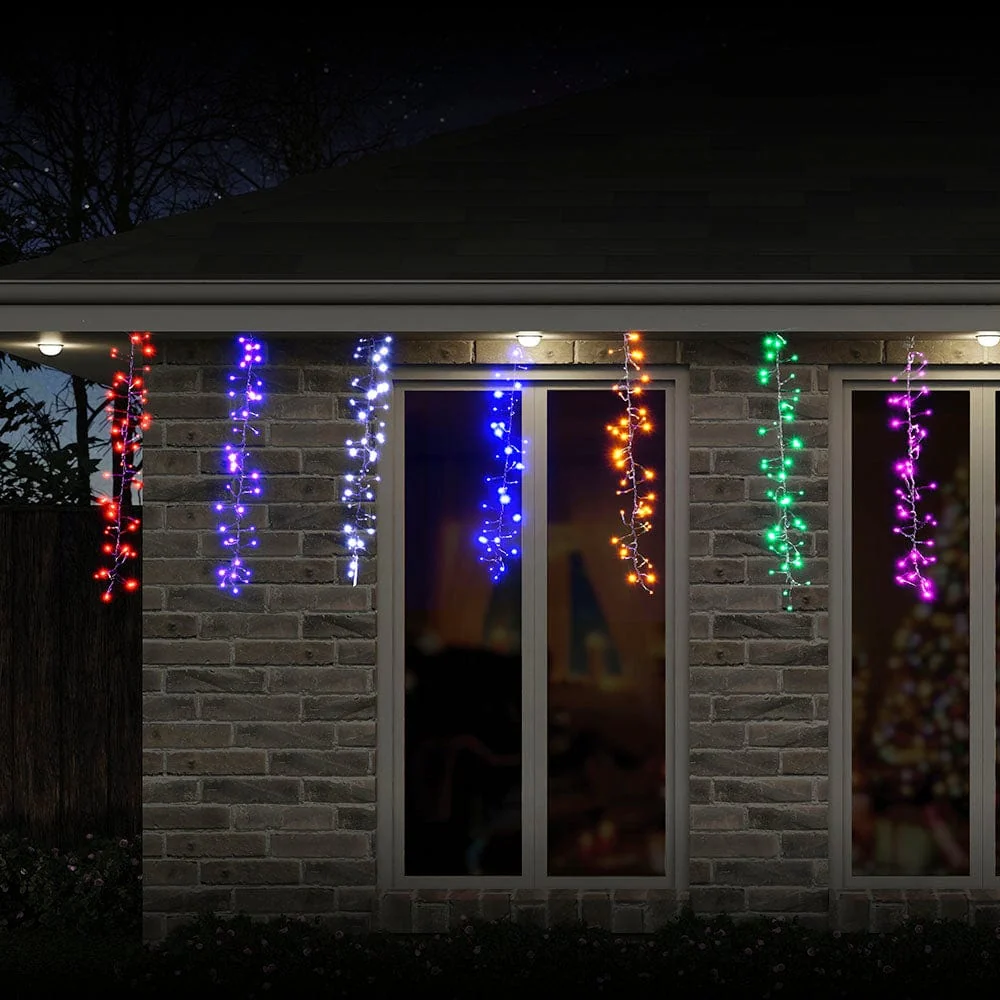 LED Fio de luzes digitais Arco-íris Cacho
