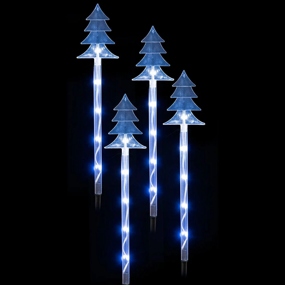 Kit com 4 luzes LED Lightshow para caminhos com árvores e controle remoto