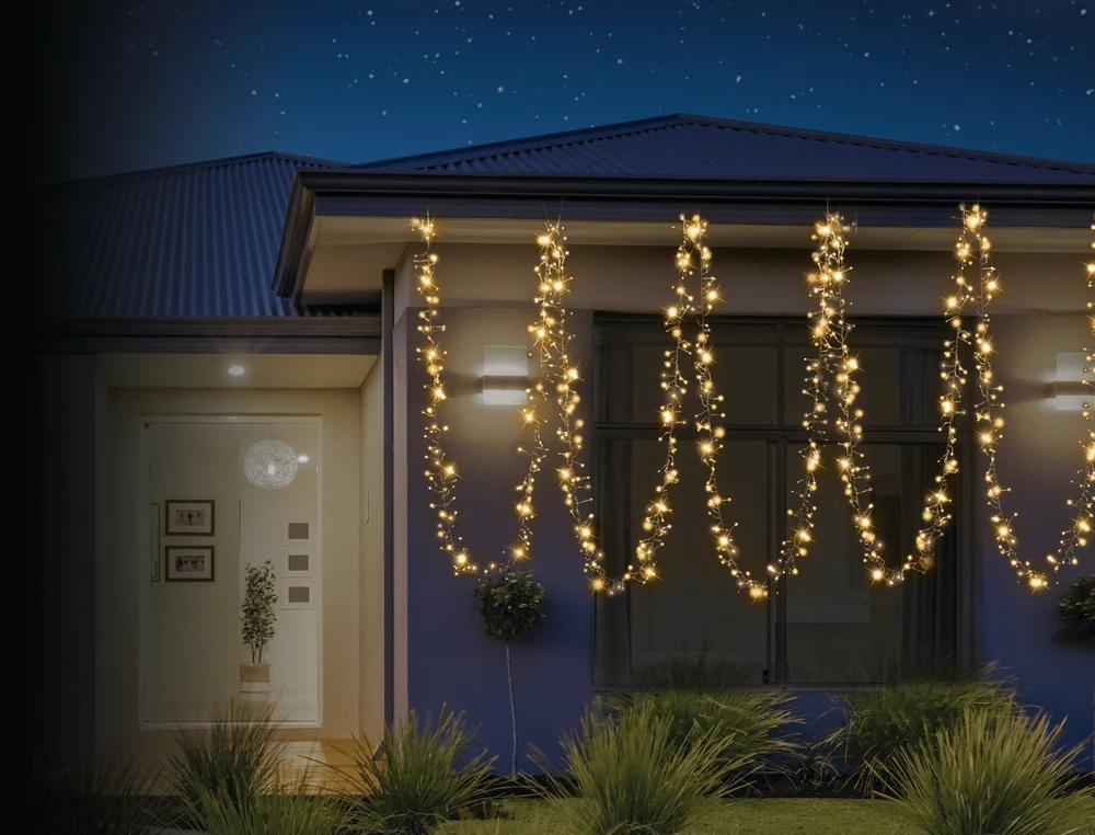 2000 LED Luzes em cachos Branco Quente (29m)