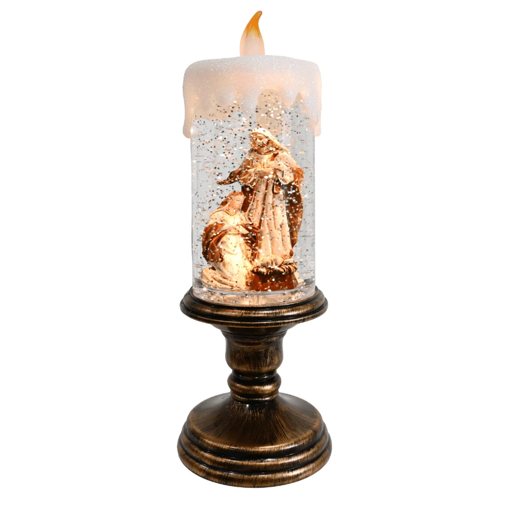 USB Vela de pedestal de presépio Gltter Swirl