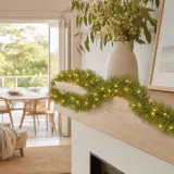Guirlanda de festão pré-iluminada branca quente ou multicolorida (10m)
