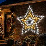 LED Motivo estrela retrô branco quente e branco frio