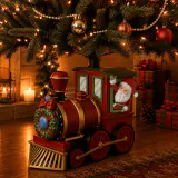 Base de árvore de trem de Papai Noel