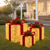 LED Presentes Dourado e vinho (3 unidades)