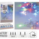 20 cordões de luzes de bateria multicoloridas