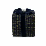 Caixa de Presente Tweed Azul (12cm x15cm)