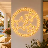 LED Motivo de estrelas cintilantes de anéis duplos (52cm)