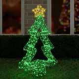 LED Árvore 3D gigante piscando verde/quente Flexi Wrap