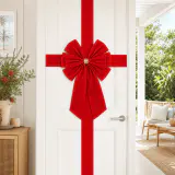 Conjunto festivo de arco de porta vermelha