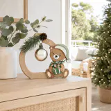 Decoração de mesa de pelúcia de madeira (15x12.5cm)