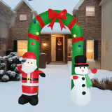 Arco inflável de férias do Papai Noel e do boneco de neve (2.4m)