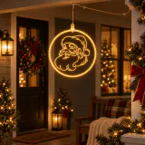 LED Motivo de luz pingente de rosto de Papai Noel (30cm )