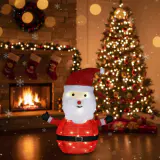 30 LED Papai Noel dobrável operado por bateria branco quente (68cm)